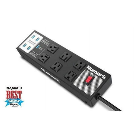 Numark Production Hub, Professional-Grade Power Strip With Integrated USB 3.0 Hub