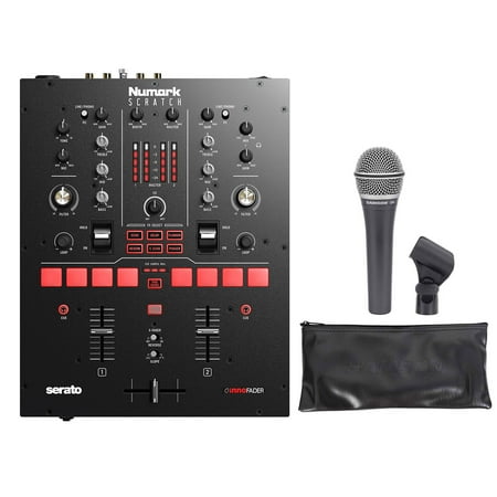 Numark Scratch 24-Bit 2-Channel Serato DJ Scratch Mixer+Samson Q8X Microphone