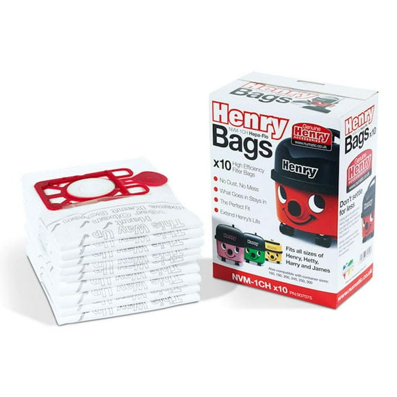 Numatic NVM-1CH Numatic Henry and James Cleaner Bags, Pack of 10 C33