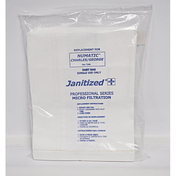 Numatic Nace Janitized George Charles Paper Vacuum Bags 10 Pack