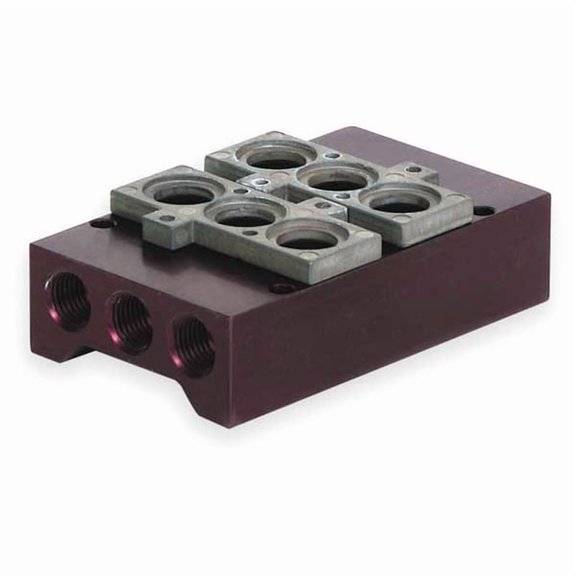 Numatics Manifold Block,2 Stations,1/4 NPT 206-1749