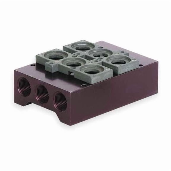 Numatics Manifold Block,2 Stations,3/8 NPT 206-1760
