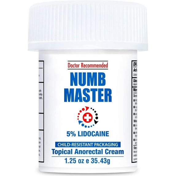 Clinical Resolution Numb Master 5% Lidocaine Numbing Cream – Maximum Strength Topical Anesthetic, Fast-Acting Pain Relief Burn Itch with Aloe Vera & Vitamin E, 1.25 Oz