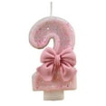 thumbnail image 1 of Number 0-9 Birthday Candle Glitter Number Candles with 3D Pink Bow Cake Topper Candles for Girl's Birthday Party Cake Decoration Baby Shower Decoration L8S5, 1 of 1