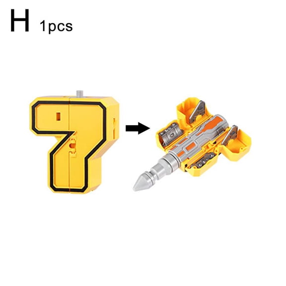 Number 0-9 Kid Digital Assembling Building Blocks Transportation Letter Warrior Action Figures Deformation Toys Transformation