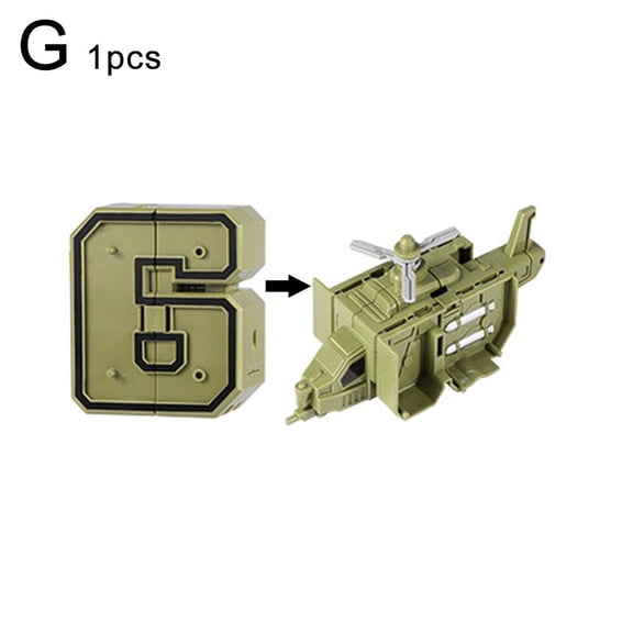 Number 0-9 Kid Digital Assembling Building Blocks Transportation Letter Warrior Action Figures Deformation Toys Transformation
