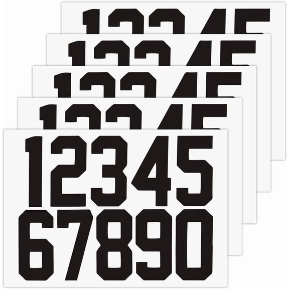 Number 0~9 PET Self-Adhesive Reflective Mailbox Stickers Waterproof Decals for Mailboxes House Numbers Black 160x213x0.3mm for diy