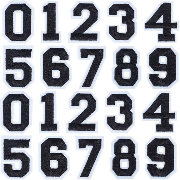 Number 0~9 Wool Felt Iron on/Sew on Patches Appliques Costume Accessories Sewing Craft Decoration Black 45~49x21.5~39x1.5mm 10 styles