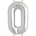 thumbnail image 1 of Number 0 Balloon, 13.5", Silver, 1 of 1