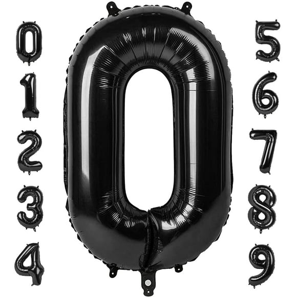 Number 0 Balloons FEV640 Inch Black Number Balloons for 10 20 30 40 50 60 70 80 90 100 Numbers Balloon Birthday Decorations Wedding Event Baby Shower