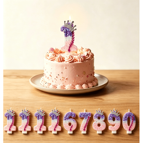 Number 0 Crown Braid Birthday Candle for Cake Decoration Birthday Party Holiday Celebration Festive Occasion Supplies