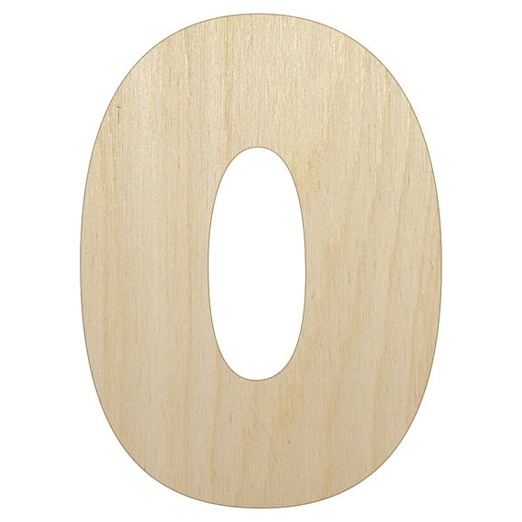 Number 0 Zero Fun Bold Font Wood Shape Unfinished Piece Cutout Craft DIY Projects - 6.25 Inch Size - 1/4 Inch Thick