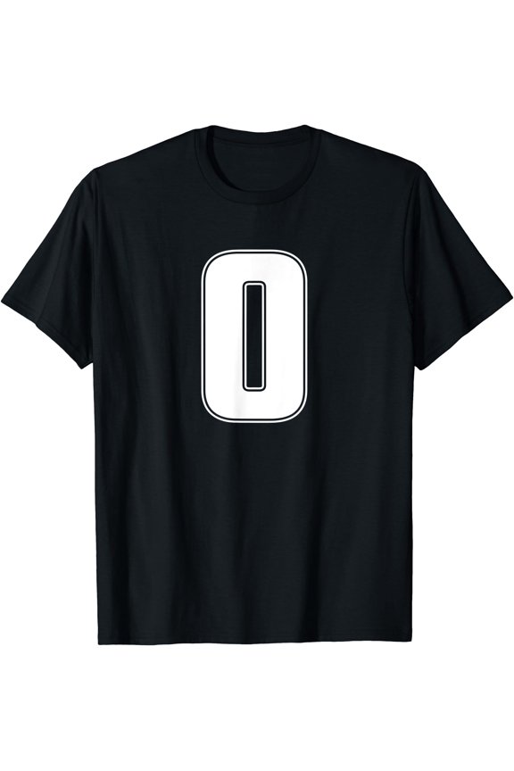 Number 0 Zero Sports Athletic Team Varsity Uniform T-Shirt , Vintage T-Shirt