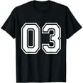 thumbnail image 1 of Number 03 Varsity Sports Team Jersey 3rd Birthday 3 Years T-Shirt, 1 of 4