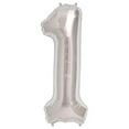 thumbnail image 1 of Number 1 Balloon, 32.5", Silver, 1 of 1