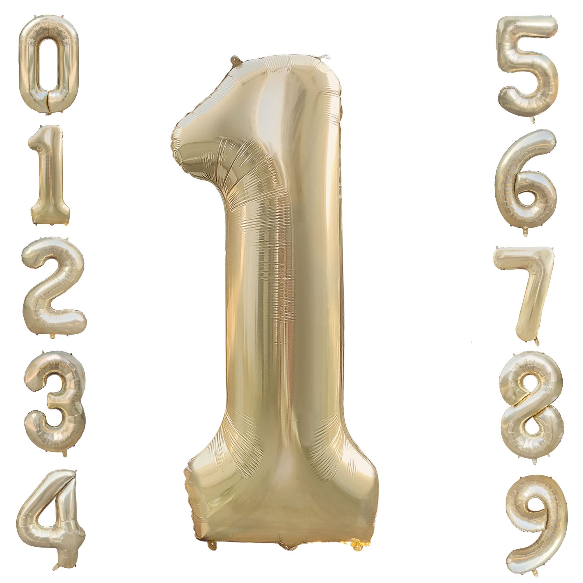 Number 1 Balloons White DC20 Gold One Balloon for First Birthday 40