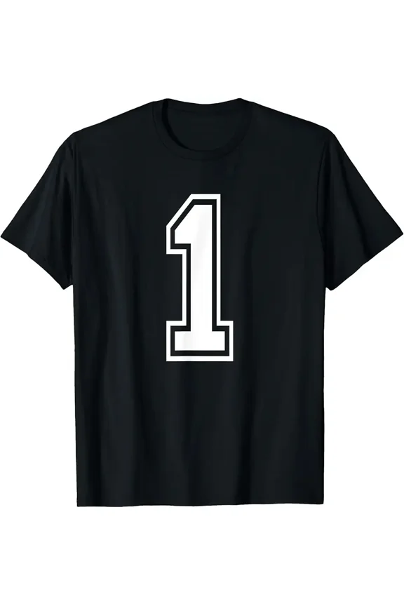 Number 1 Birthday Numbered Uniform Sports Jersey Team T-Shirt