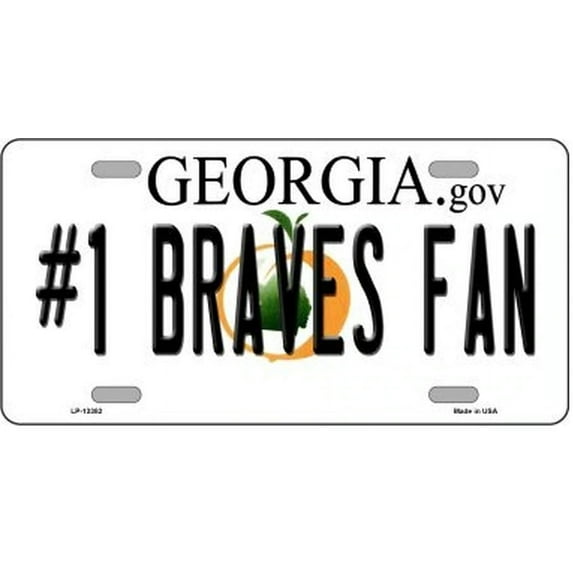 Number 1 Braves Fan License Plate