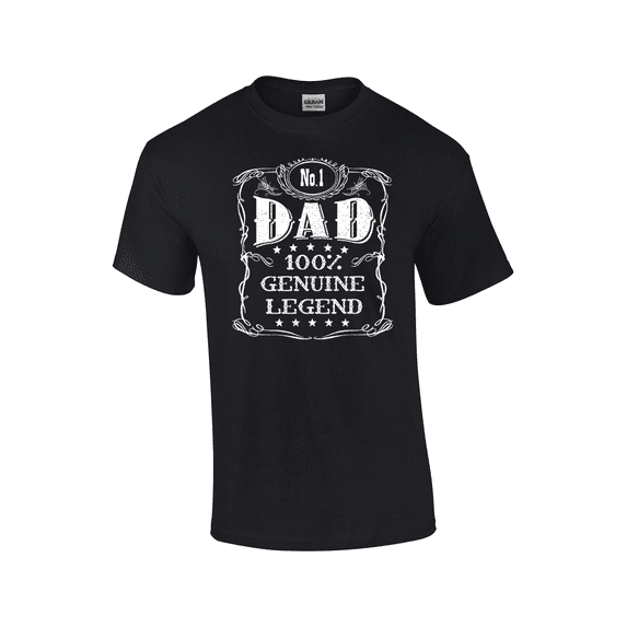 Number 1 Dad Genuine Legend Inspiring Father's Day Fatherhood Role Model Short Sleeve Mens Graphic T-Shirt-Black-5xl