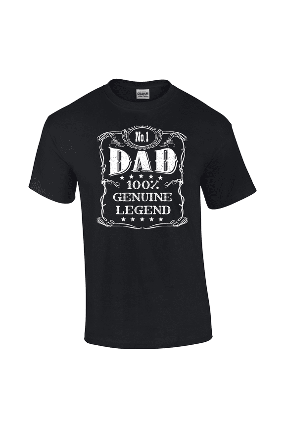 Number 1 Dad Genuine Legend Inspiring Father's Day Fatherhood Role Model Short Sleeve Mens Graphic T-Shirt-Black-xxxl