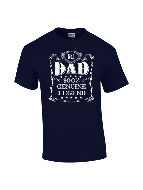 Number 1 Dad Genuine Legend Inspiring Father's Day Fatherhood Role Model Short Sleeve Mens Graphic T-Shirt-Navy-small