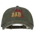 thumbnail image 1 of Number 1 Dad Outline Embroidered Big Size Washed Cap - Olive XL-3XL, 1 of 5