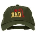 thumbnail image 1 of Number 1 Dad Outline Words Embroidered Unstructured Dyed Cotton Cap - Olive OSFM, 1 of 5