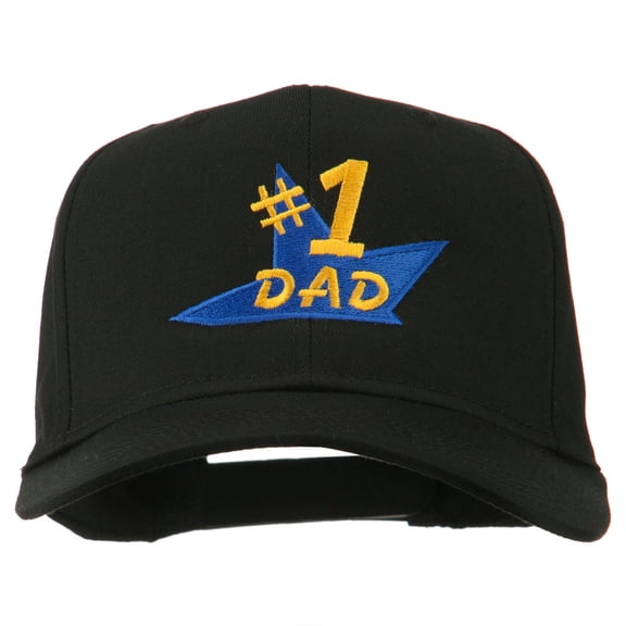 Number 1 Dad Star Embroidered Cap - Black OSFM