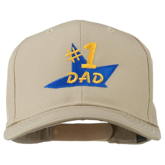 Number 1 Dad Star Embroidered Cap - Khaki OSFM