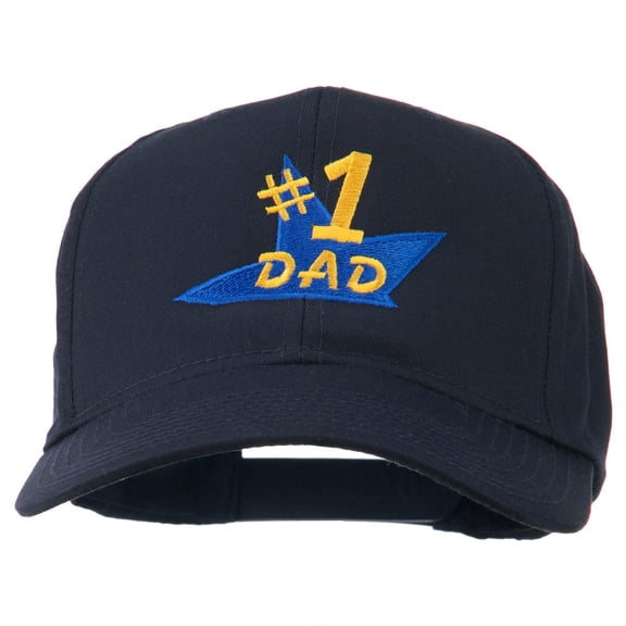 Number 1 Dad Star Embroidered Cap - Navy OSFM
