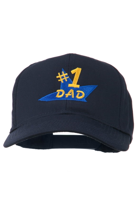 Number 1 Dad Star Embroidered Cap - Navy OSFM