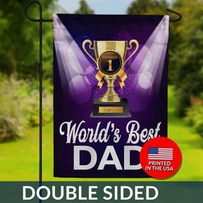 Number 1 Dad Trophy Flag World Father's Day Garden Banner 1