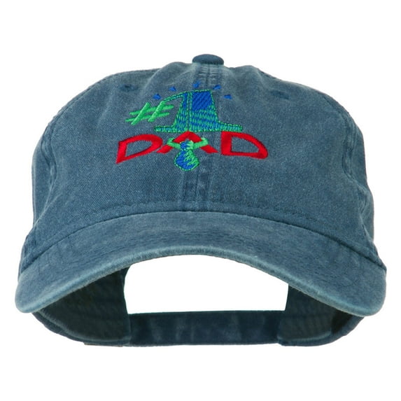 Number 1 Dad with Necktie Embroidered Washed Cap - Navy OSFM