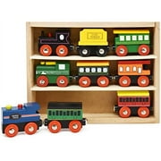 Number 1 in Gadgets Wooden Train Cars - 9 Piece Collection of Magnetic Trains and Wood Engine and Vehicles Compatible with All Major Brands, A Deluxe Railway Set for Toddlers Kids Boys and