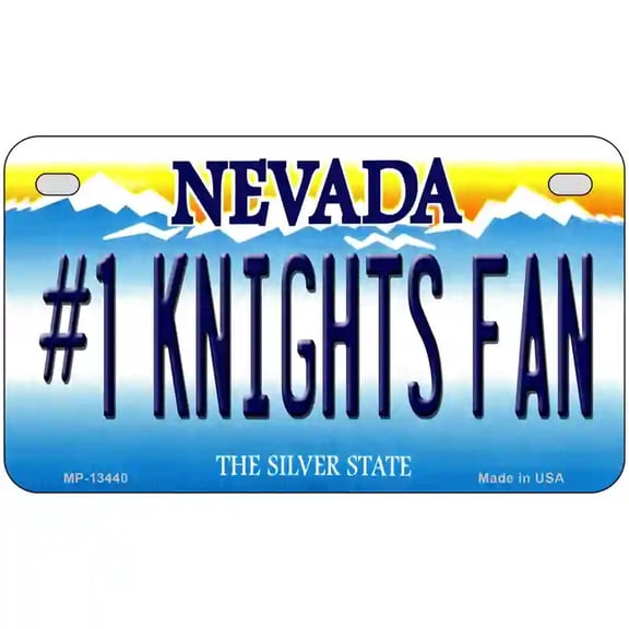 Number 1 Golden Knights Fan Novelty Metal License Plate Tag 7" x 4" Motorcycle (MP)