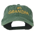 thumbnail image 1 of Number 1 Grandpa Letters Embroidered Washed Cotton Cap - Dark Green OSFM, 1 of 5