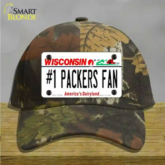 Number 1 Packers Fan Novelty License Plate Hat Tag Cotton Camoflauge