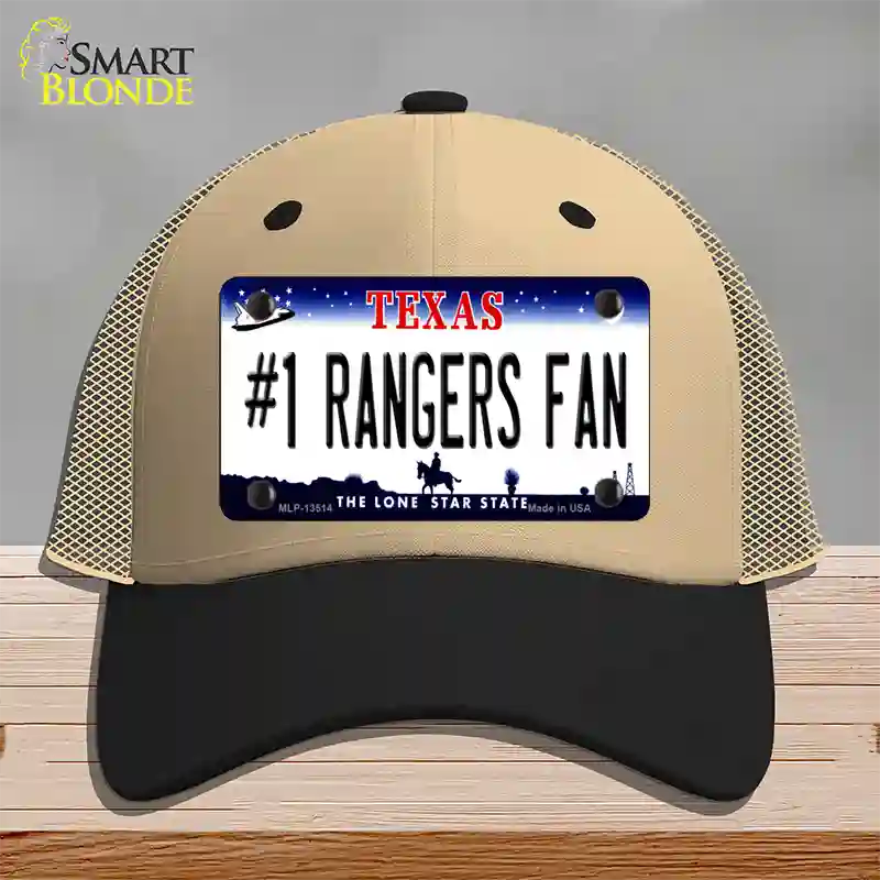 Number 1 Rangers Fan Texas Novelty License Plate Hat Tag Mesh Khaki ...
