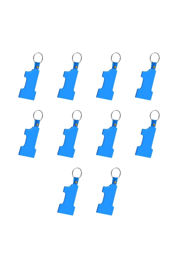 Number 1 Soft Keychains (Blank - Transparent Blue, • 10 keychains)