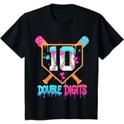 Number 10 Double Digits Baseball Softball Graphic T Shirt For 10 Year Old Kids Funny Cute Style Birthday Gift Unisex Short Sleeve Cotton Tee