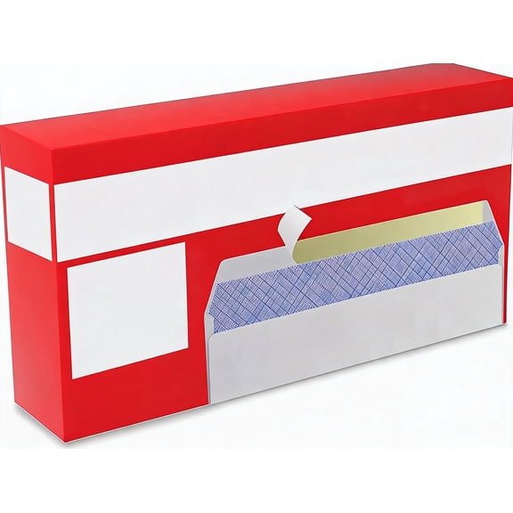Number 10 Self Seal Envelopes 4-1/8 x 9-1/2 Inches Tinted Security Pattern Windowless 24 LB Pack of 50