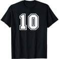 thumbnail image 1 of Number #10 Ten Sports Jersey Lucky Favorite Number T-Shirt, 1 of 4