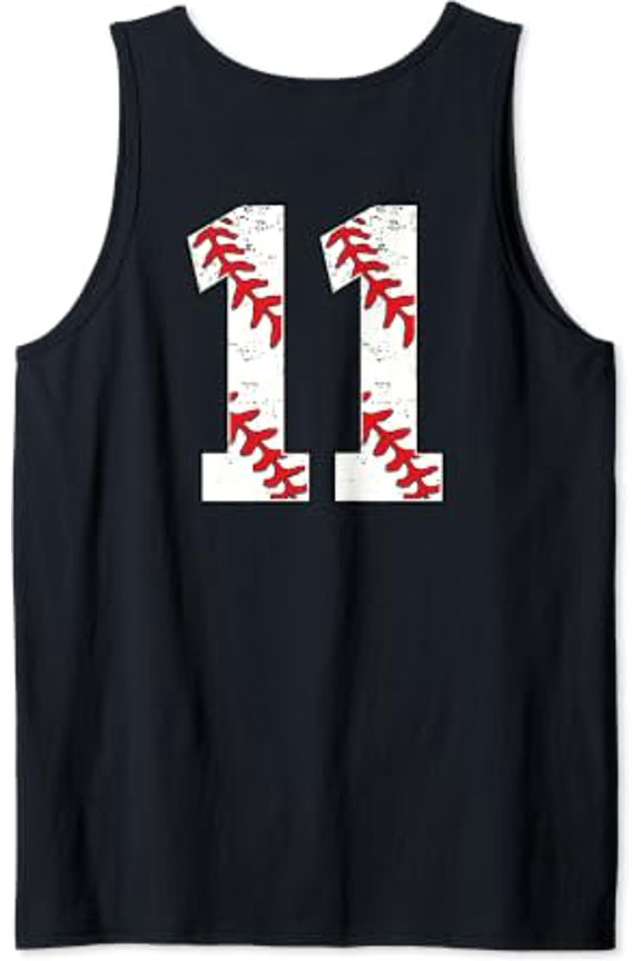 Number 11 Baseball Jersey Number 11 Print On Back Tank Top Size S-3XL