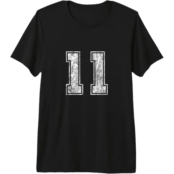 Number 11 T-Shirt Vintage Eleven Tee Sports Design Premium Tri-Blend T-Shirt, Unisex T-Shirt