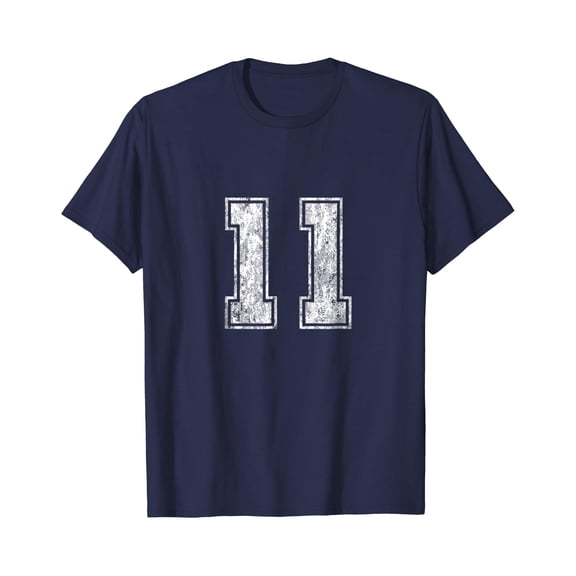 Number 11 T-Shirt Vintage Eleven Tee Sports Design, Unisex T-Shirt