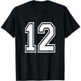 thumbnail image 1 of Number 12 Varsity Sports Team Jersey 12th Birthday 12 Years T-Shirt, 1 of 4