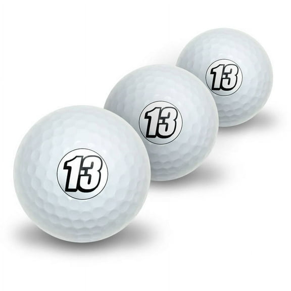 Number 13 Novelty Golf Balls, 3pk