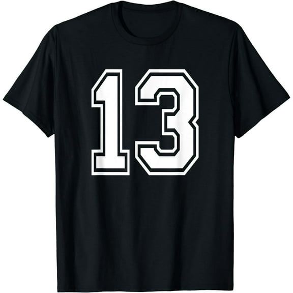 Number 13 Numbered Uniform Sports Jersey Team 13th Birthday T-Shirt
