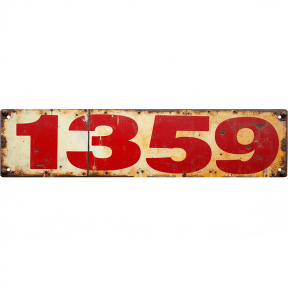 Number 1359 Tin Decor 16*4 Inches "1359" Home/Address Wall Art - Retro Address Accent, Home Decor, Address Metal Sign