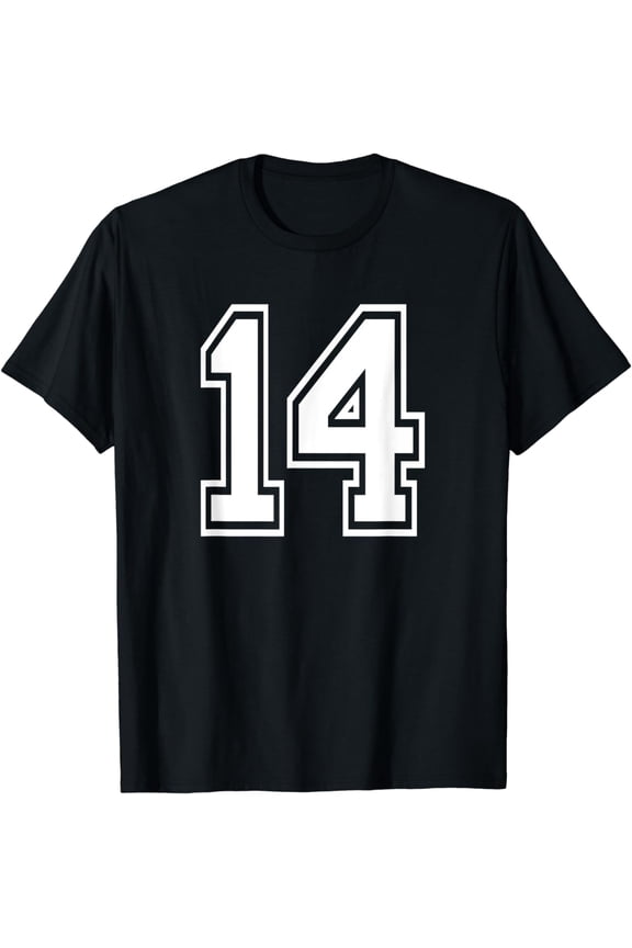 Number 14 Numbered Uniform Sports Jersey Team 14th Birthday T-Shirt